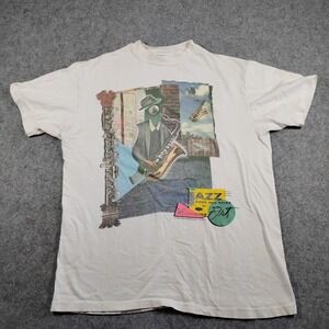 Vintage 1991 Hanes Jazz and All That Art on Fillmore San Francisco White L